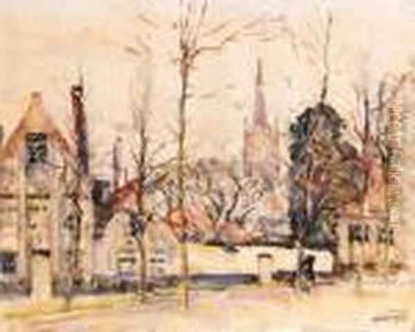 Convent Of Beguins At Bruges, Belgium Oil Painting by Joseph Morris Raphael