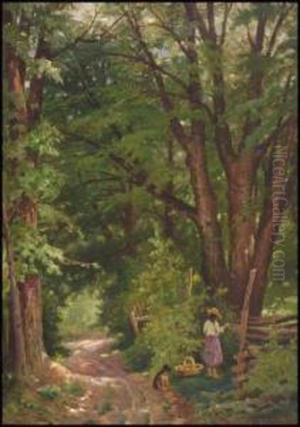 Berry Picking Oil Painting by William Raphael