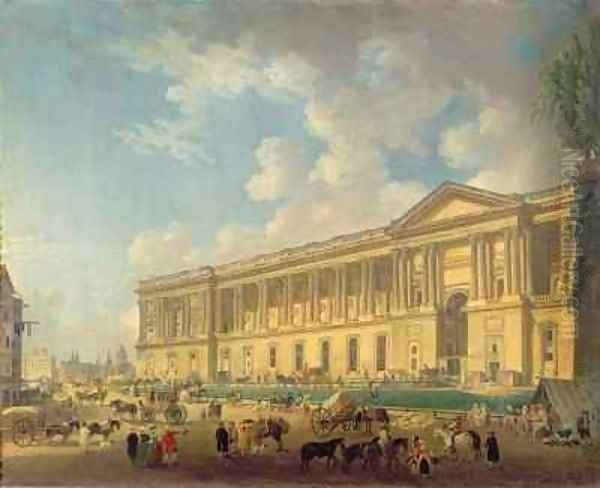 The Colonnade of the Louvre Oil Painting by Pierre-Antoine Demachy