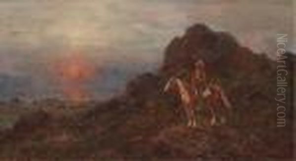 Ambush: Sunset On The Colorado Oil Painting by Henry Raschen