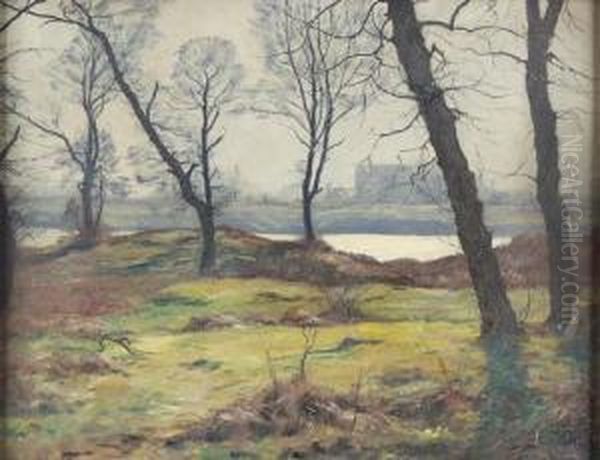 Weite Niederrheinische Herbstlandschaft Oil Painting by Alfred Rasenberger