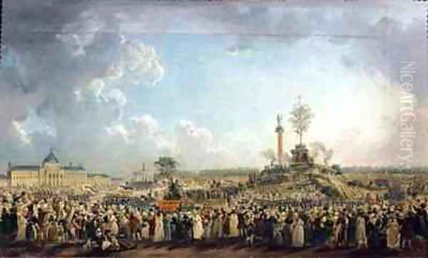 The Festival of the Supreme Being at the Champ de Mars Oil Painting by Pierre-Antoine Demachy