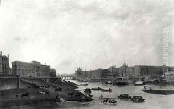 View of Paris from the Pont Neuf Oil Painting by Pierre-Antoine Demachy