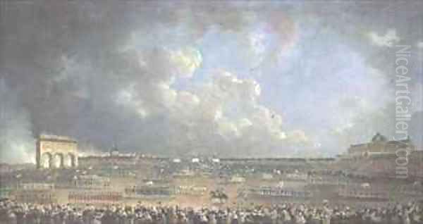 The Festival of the Federation at the Champ de Mars Oil Painting by Pierre-Antoine Demachy