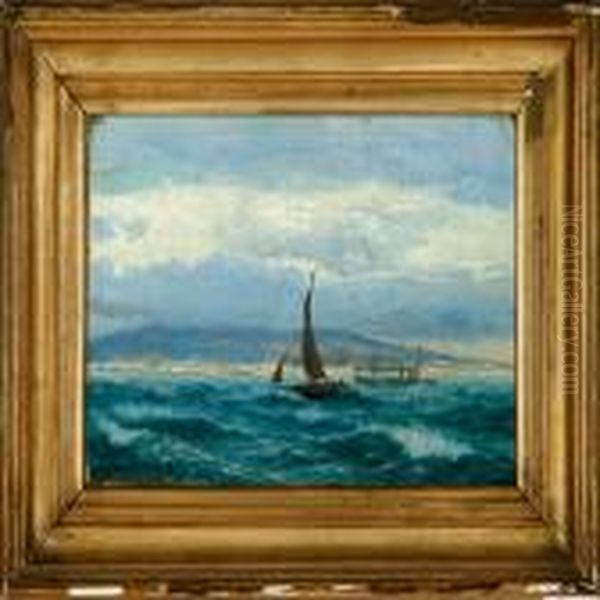 A Costal Scenery From Napoli Oil Painting by J.E. Carl Rasmussen