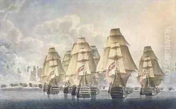 Battle of Trafalgar rear division Oil Painting by Robert Dodd