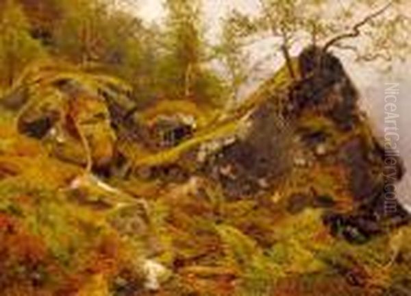 Studie Fra Bondhus Oil Painting by Georg Anton Rasmussen