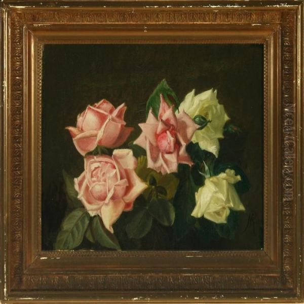 Roses Oil Painting by Niels Peter Rasmussen