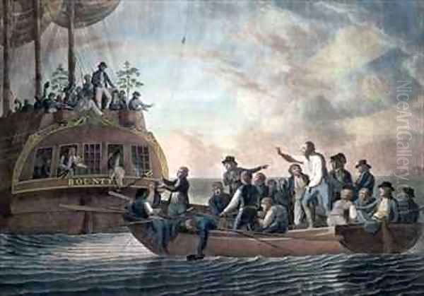 The mutineers turning Lieut Bligh and part of the officers and crew adrift from his Majestys ship the Bounty Oil Painting by Robert Dodd