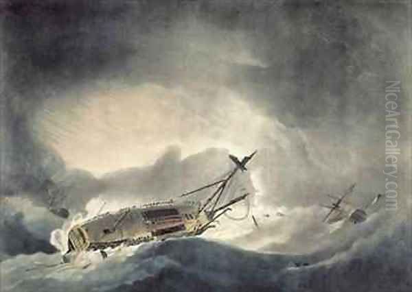 The Storm Increased Oil Painting by Robert Dodd