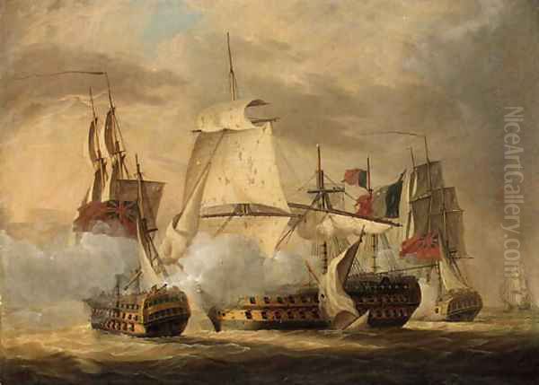 The Capture of the Guillaume Tell, 31 March 1800 Oil Painting by Robert Dodd