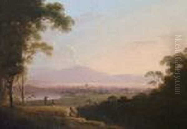 A Distant View Of Florence Oil Painting by John Rathbone