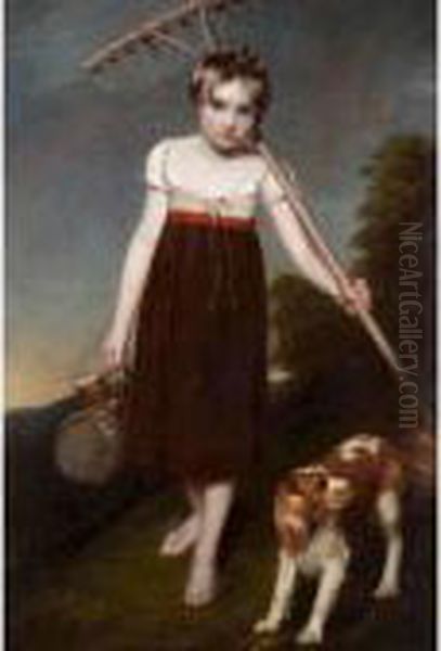 Portrait Of A Young Girl Oil Painting by John Rathbone