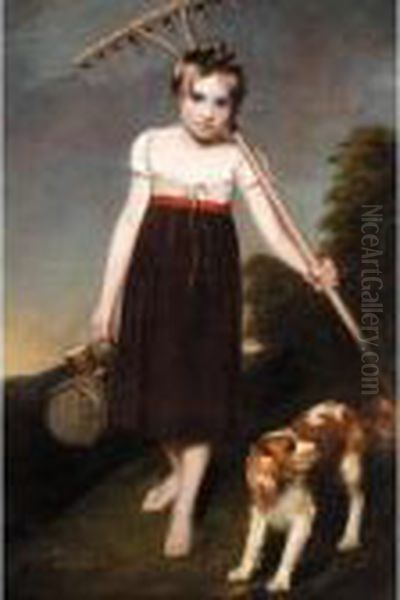 Portrait Of A Young Girl Oil Painting by John Rathbone