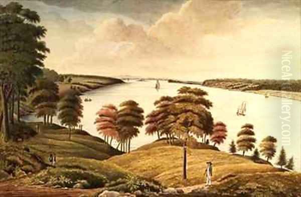 View of the Hudson River from Fort Knyphansen Oil Painting by Thomas Davies