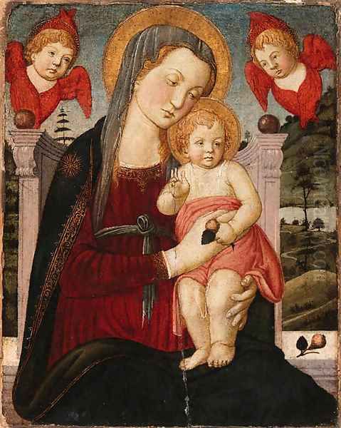 The Madonna and Child enthroned Oil Painting by Biagio D'Antonio