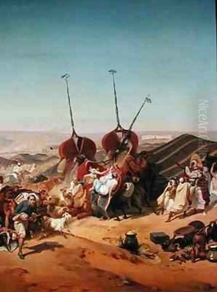 Capture of the Tribe of Abd el Kader 1808-83 by Henri dOrleans Duke of Aumale 1822-97 Oil Painting by Alfred Charles Ferdinand Decaen