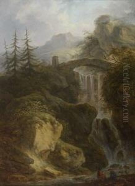 Gebirgslandschaft Oil Painting by Johann Albrecht Friedrich Rauscher