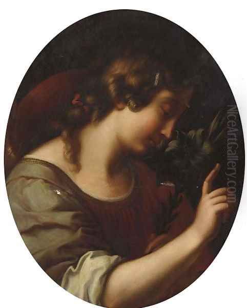 The Angel of the Annunciation 2 Oil Painting by Carlo Dolci