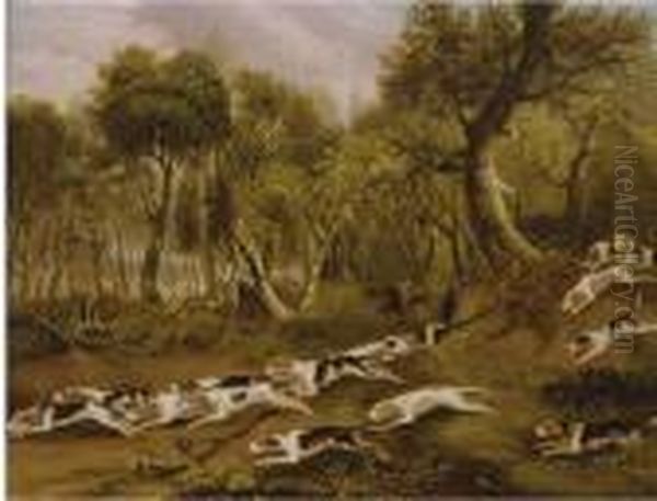 The Belvoir Hounds Oil Painting by Samuel Raven