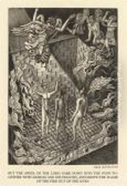 But The Angel Of The Lord Came 
Down Into The Oven Together With Azarias And His Fellows, And Smote The 
Flame Of The Fire Out Of The Oven Oil Painting by Eric Ravilious