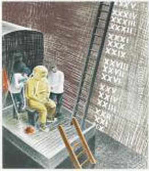 Submarines: The Diver Oil Painting by Eric Ravilious