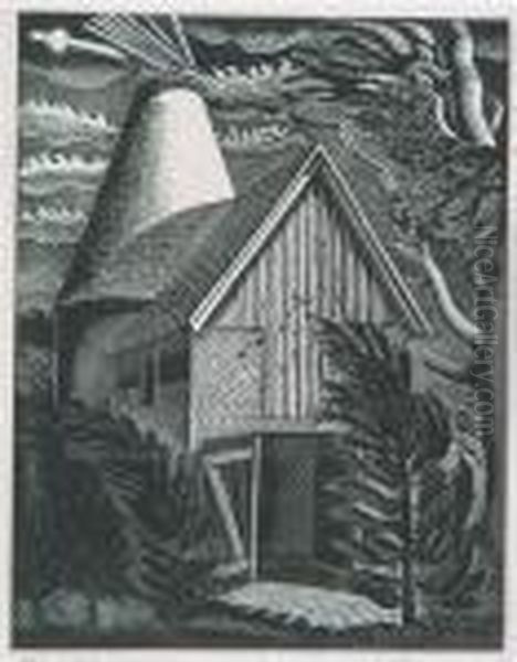 Windstorm Oil Painting by Eric Ravilious