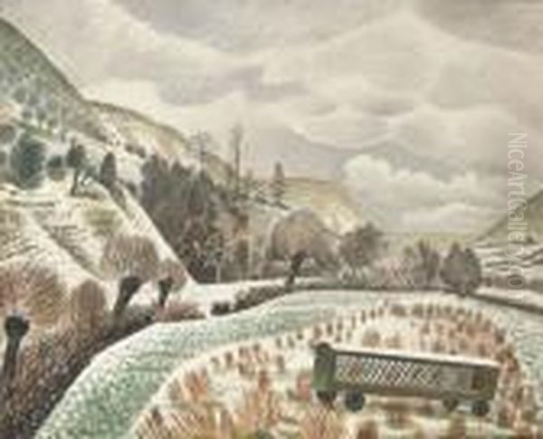 New Year Snow Oil Painting by Eric Ravilious