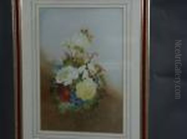 Still Life, Bouquet Of Colourful Summer Flowers Oil Painting by William Henry Raworth