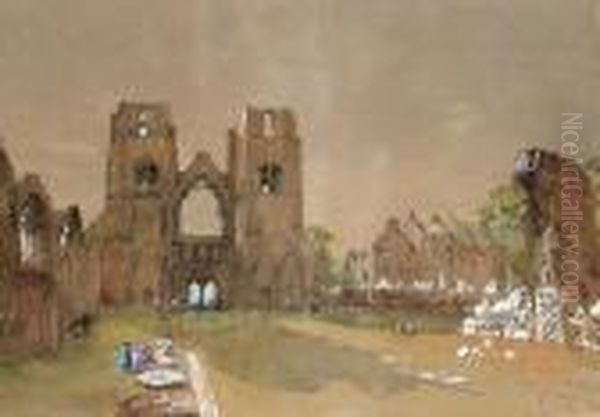 Elgin Cathedral Oil Painting by Louise Rayner