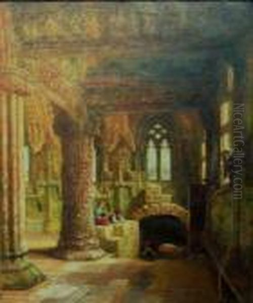 Roslin Chapel Oil Painting by Louise Rayner