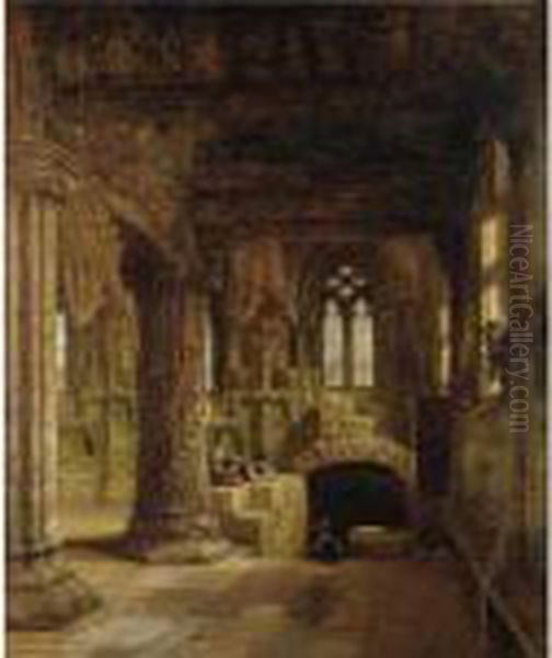 The Prentice Pillar Oil Painting by Louise Rayner