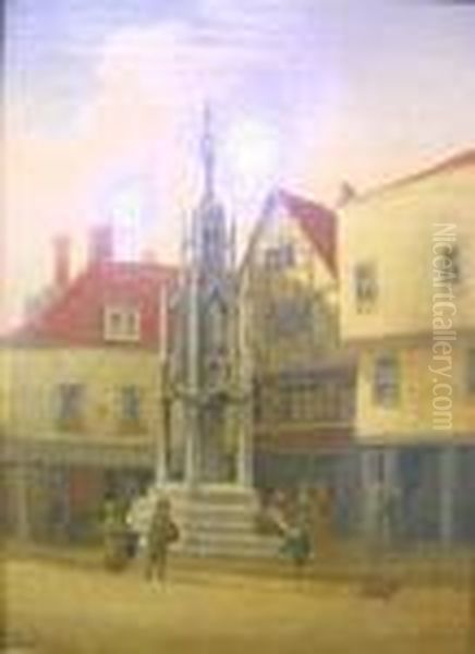 The Buttercross, Winchester Oil Painting by Louise Rayner