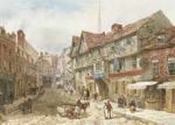 Wyle Cop, Shrewsbury Oil Painting by Louise Rayner