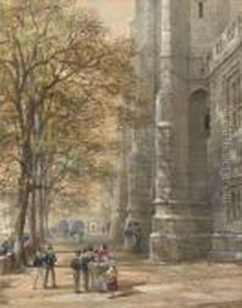 A Break From Divisions At Eton College Oil Painting by Louise Rayner