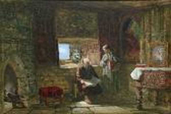 A Monk's Study Oil Painting by Samuel A. Rayner