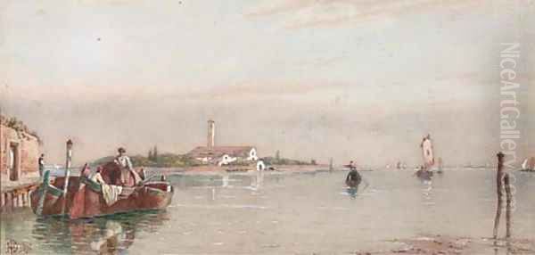 On the Lagoon, Venice Oil Painting by James Herve D'Egville