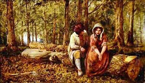 The Woodmans Courtship Oil Painting by John H. Dell