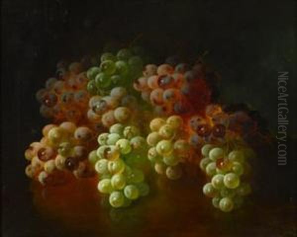 Still Life With Grapes Oil Painting by Carducius Plantagenet Ream