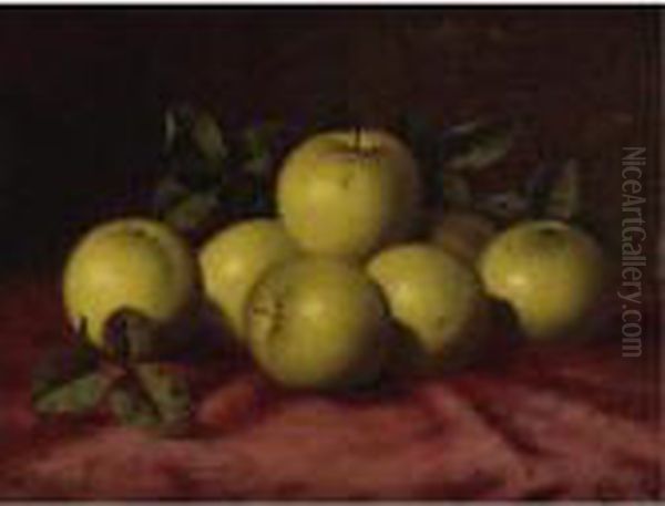 Green Apples Oil Painting by Carducius Plantagenet Ream