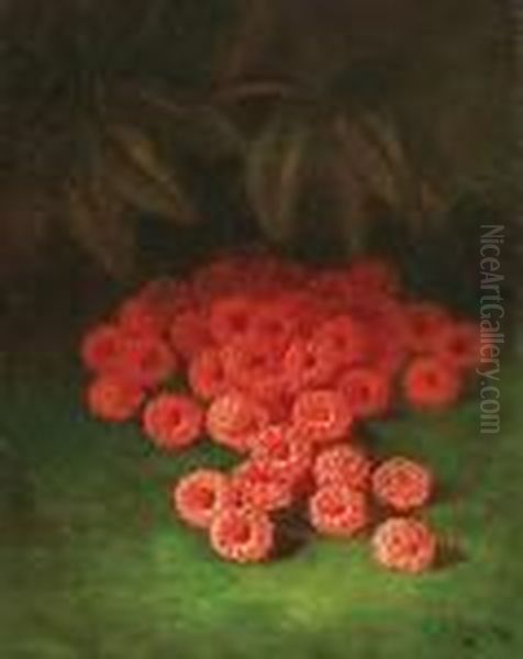 Still Life With Raspberries Oil Painting by Carducius Plantagenet Ream