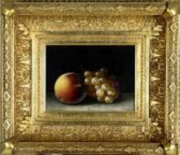 Still Life Withgrapes And Peach Oil Painting by Carducius Plantagenet Ream