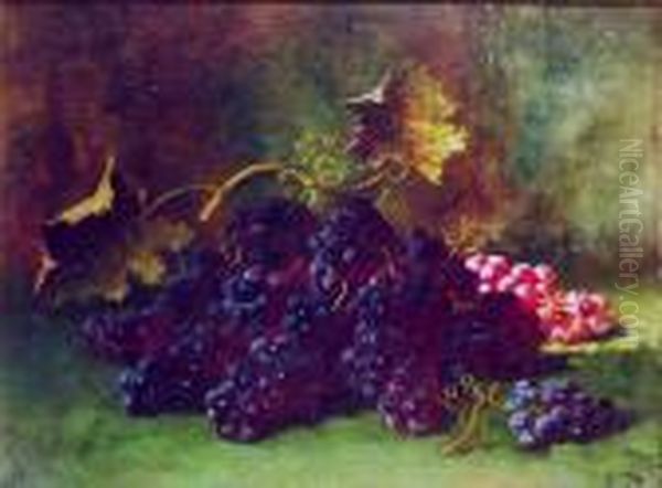 Concord Grapes Oil Painting by Carducius Plantagenet Ream