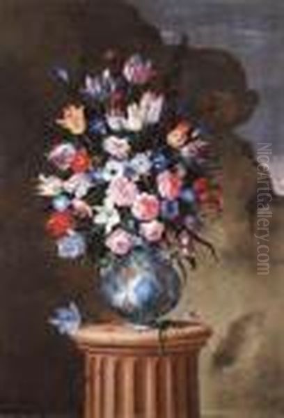 Tulpen, Rosen,pfingstrosen, Anemonen Oil Painting by Giuseppe Recco