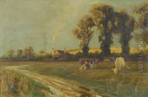 Milking Time Oil Painting by Arthur Walker Redgate