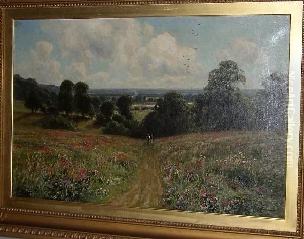 Summer Meadow Oil Painting by Arthur Walker Redgate