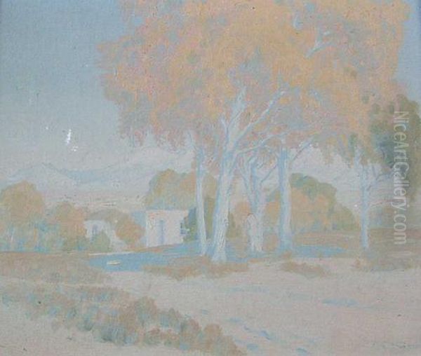 Landscape With Adobe Houses Oil Painting by Carl Redin