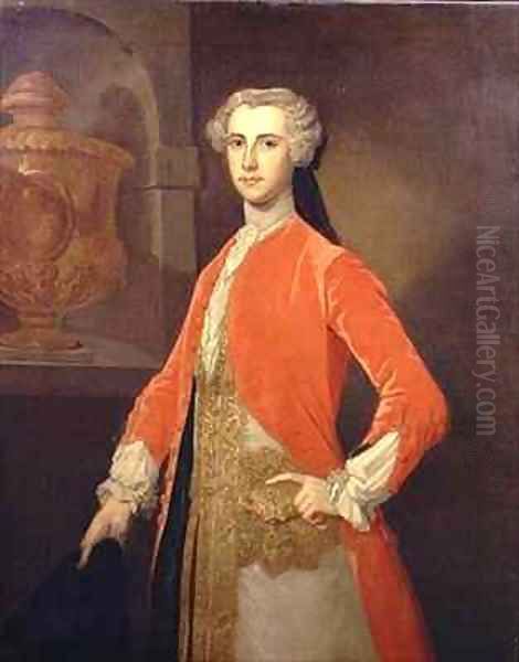 Portrait of Francis Seymour Conway Marquess of Hertford 1719-94 in the Hunting Livery of George II Oil Painting by Bartholomew Dandrige