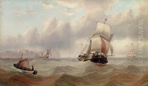 Shipping In The Channel Oil Painting by Edward King Redmore