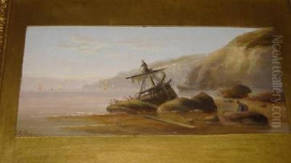 After A Storm, Coastal Scene With Wreck Oil Painting by Edward King Redmore